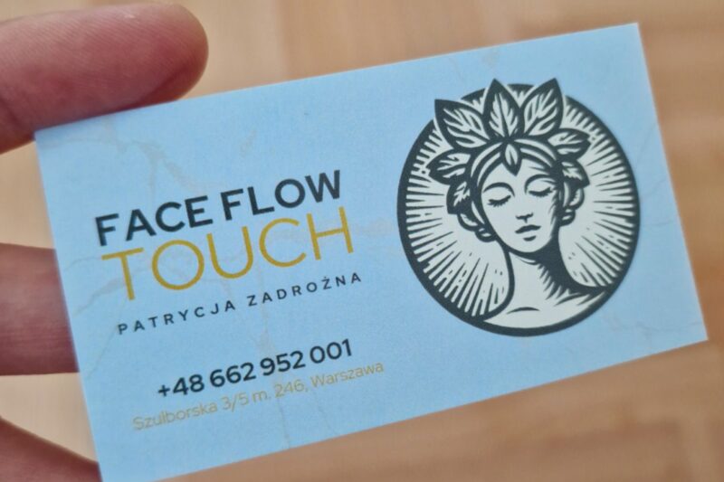 Wizytówka studia masażu Face Flow Touch